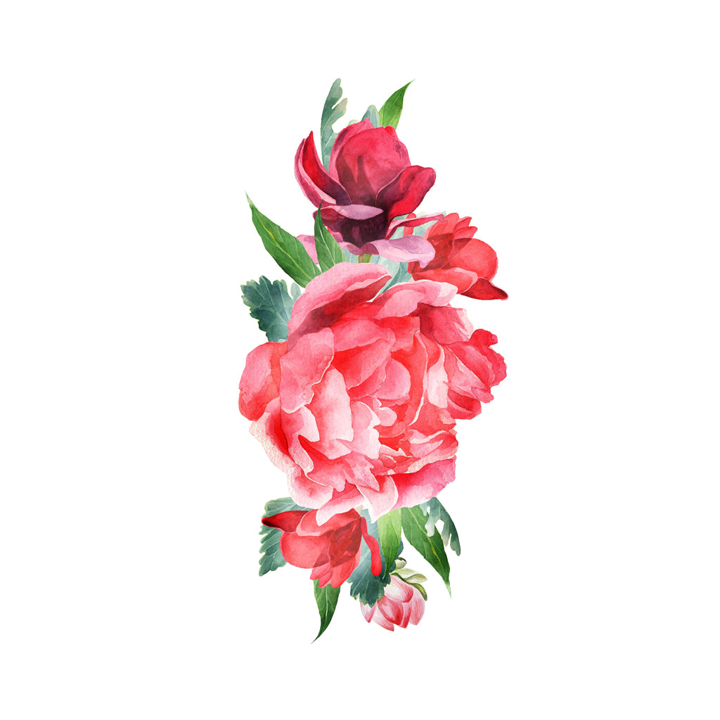 Red Watercolor Flowers – Tattoo Icon