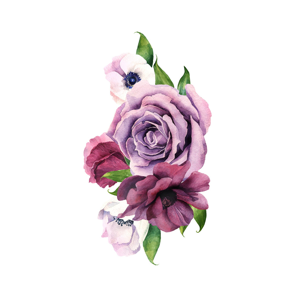 Violet Watercolor Roses – Tattoo Icon