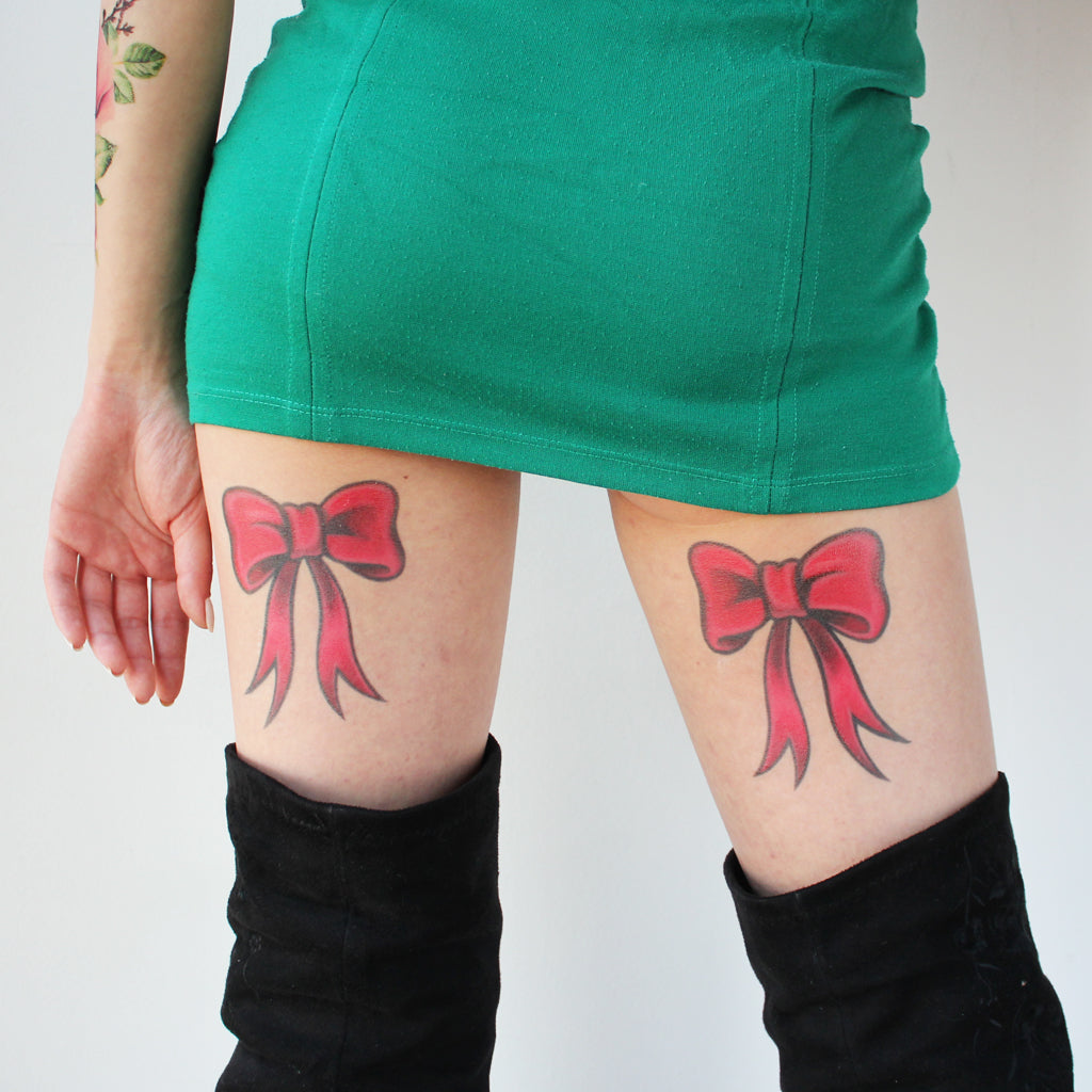 Red Bow Tie Tattoo Set Of 2 Tattoo Icon