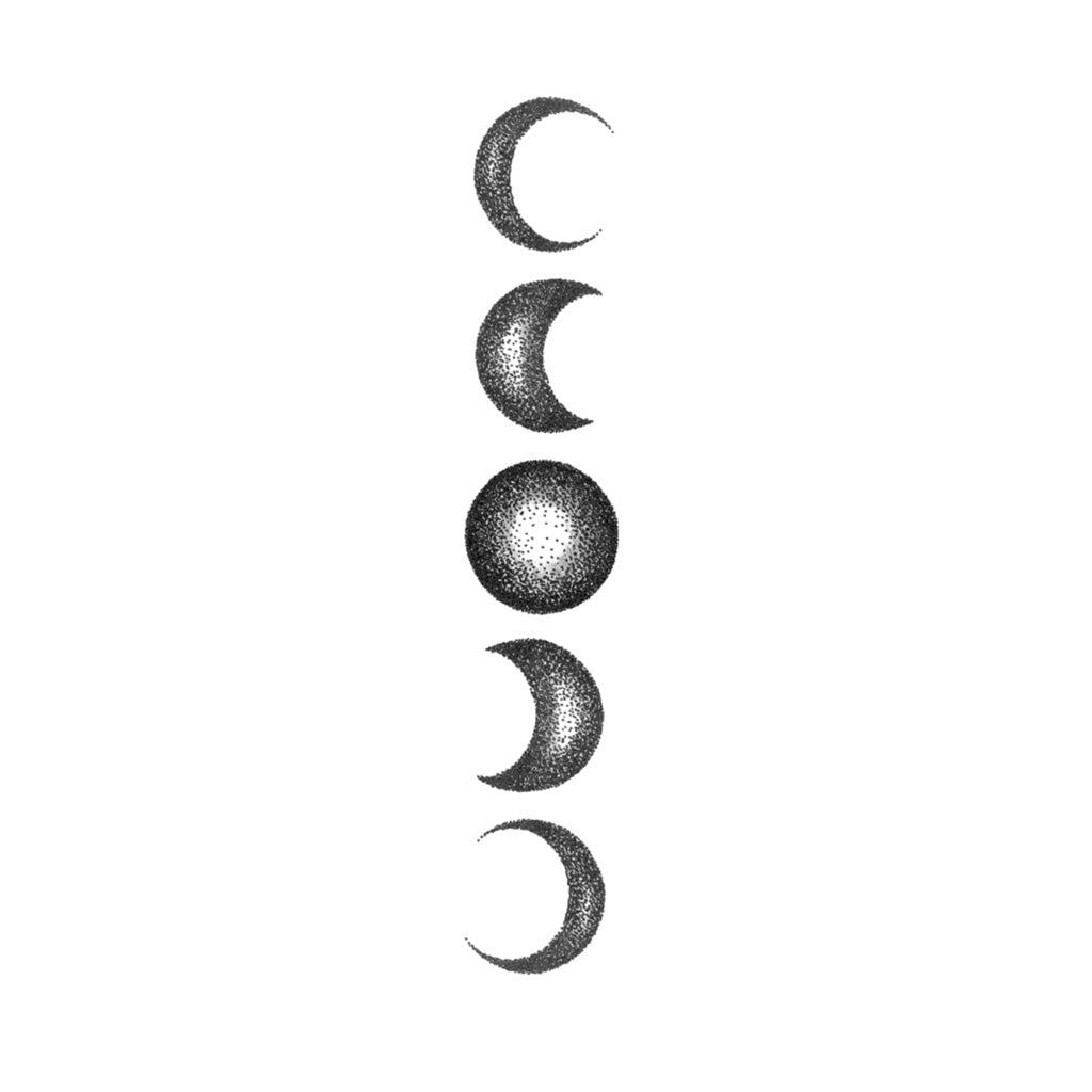 Large Moon Phases Temporary Tattoo Tattoo Icon TattooIcon