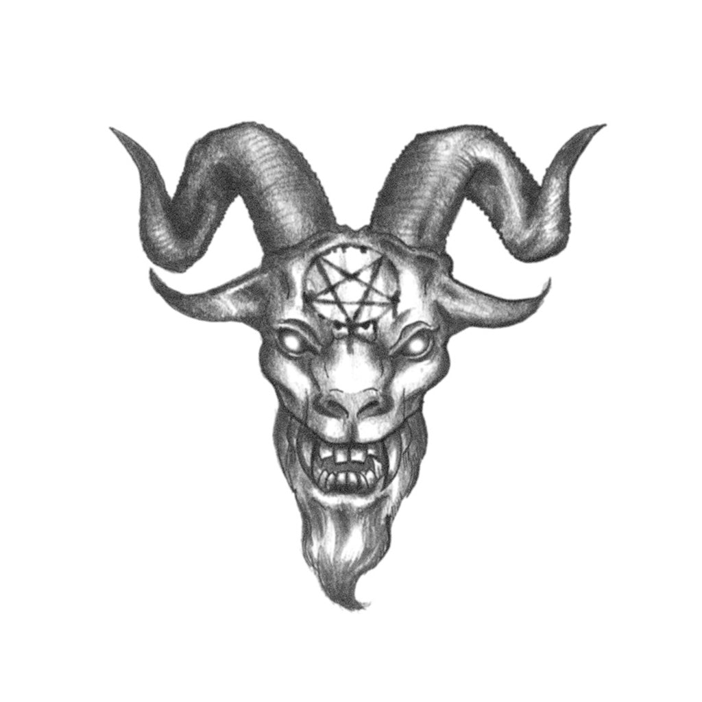 goat head skull tattoo