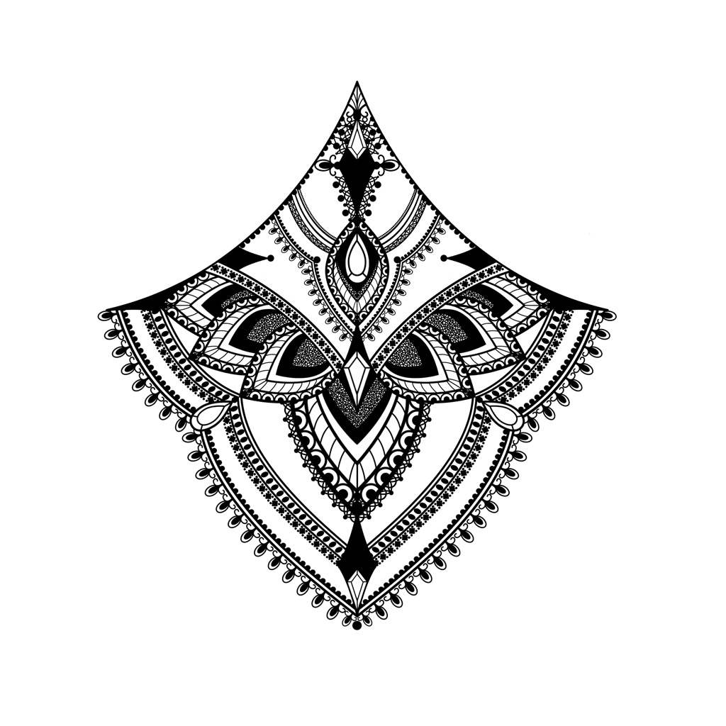 Small Geometric Mandala Underboob Temporary Tattoo – TattooIcon