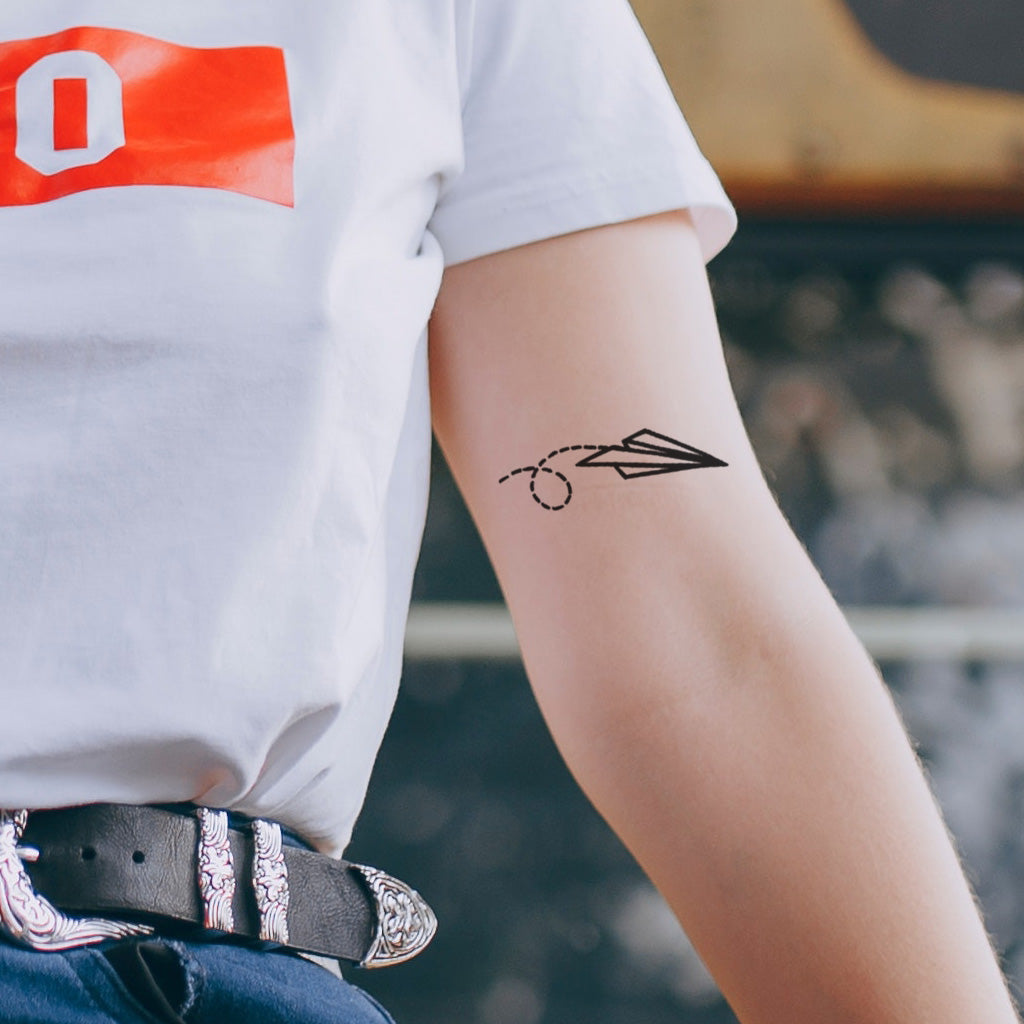 Paper Plane Temporary Tattoo Set (2 tattoos) – TattooIcon