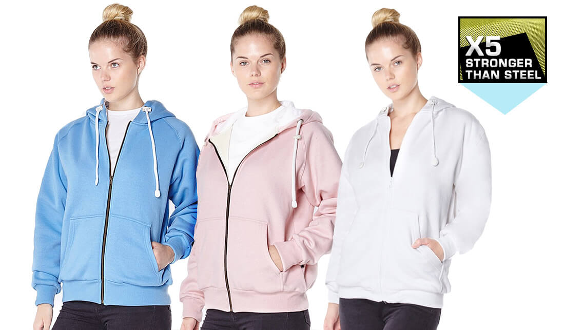 Ladies Anti-Slash Hooded Top Lined with Dupont ™ Kevlar ® Fibre all colours