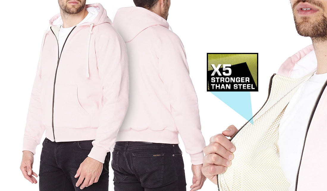 Pink Anti-Slash Hooded Top Lined With Dupont™ Kevlar® Protection showcase