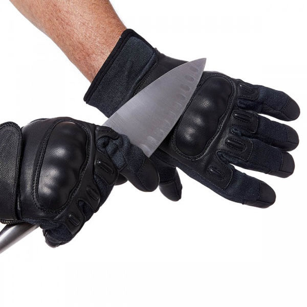 Level 5 Cut Resistance Coyote Gloves In Black With Knuckle Protection 1