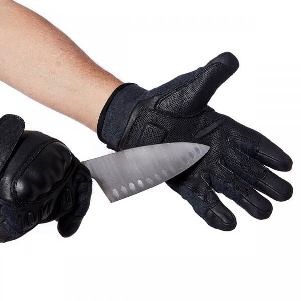 Level 5 Cut Resistance Coyote Gloves In Black With Knuckle Protection 2