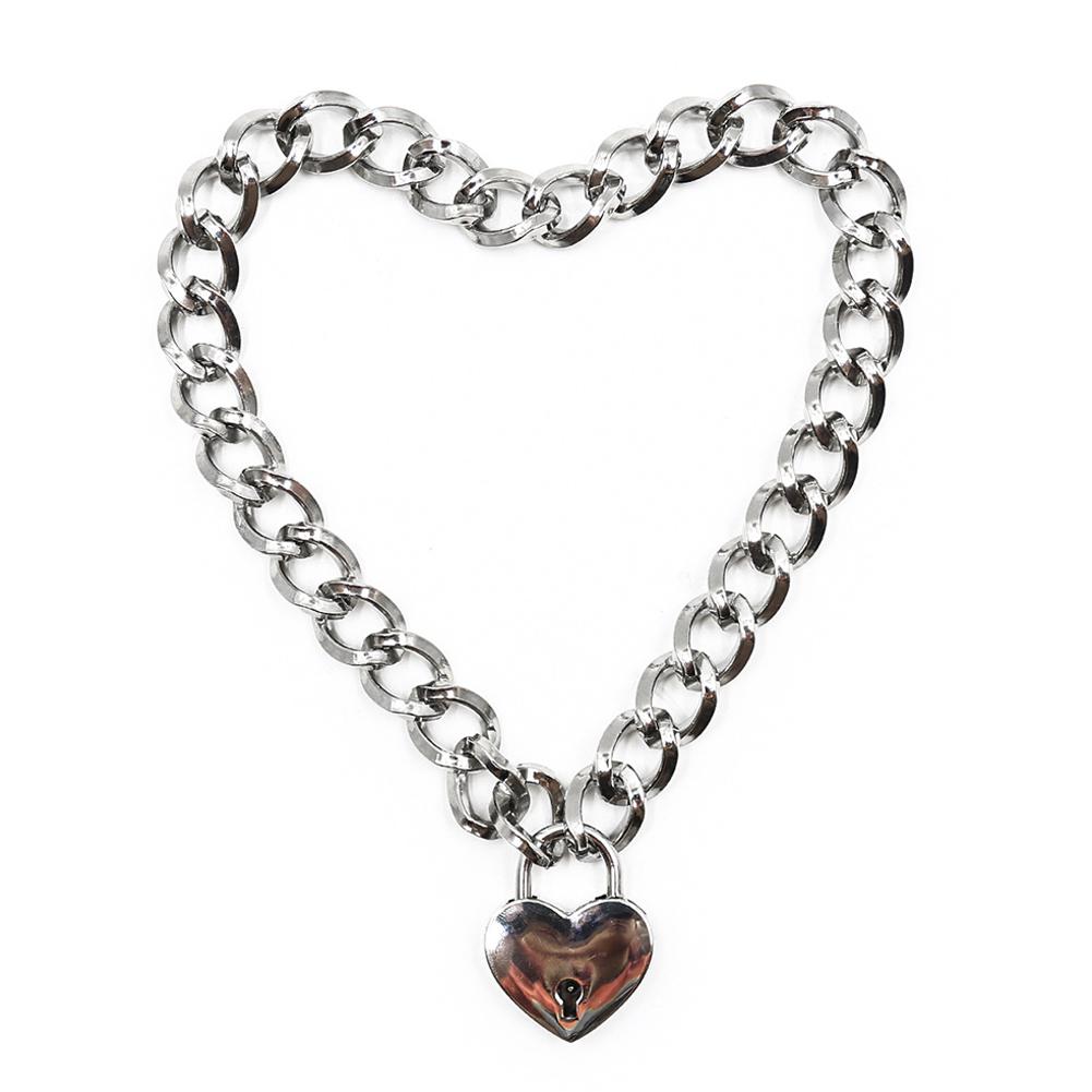 lock' chunky chain choker necklace 