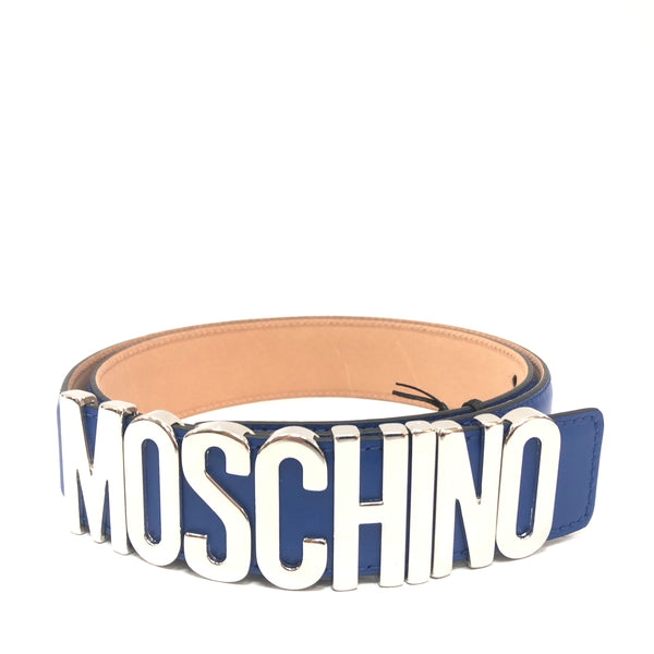 chef Speel negatief Moschino Couture Calf Logo Belt (Blue) – Era Clothing Store