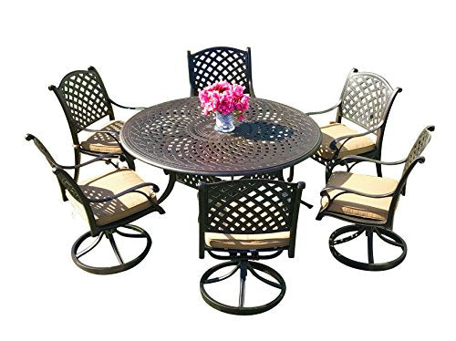 Table Chair Designs Nevada 7 Piece Cast Aluminum Patio Dining