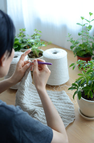 Greens truly calm me down and release my stress away! Knitting is already relaxing but knitting next to greens is just extra fabulous! I guess they affect my life so positively in both physically and mentally. Growing greens, knitting, crochet, and eating healthy all made my life wholesome and enjoyable!