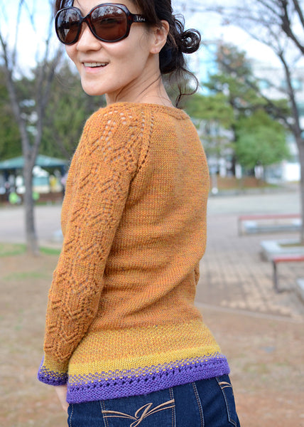 boatneck pullover knitting pattern by Drops Design: added fair isle