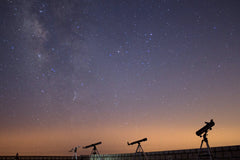 Night sky and telescopes