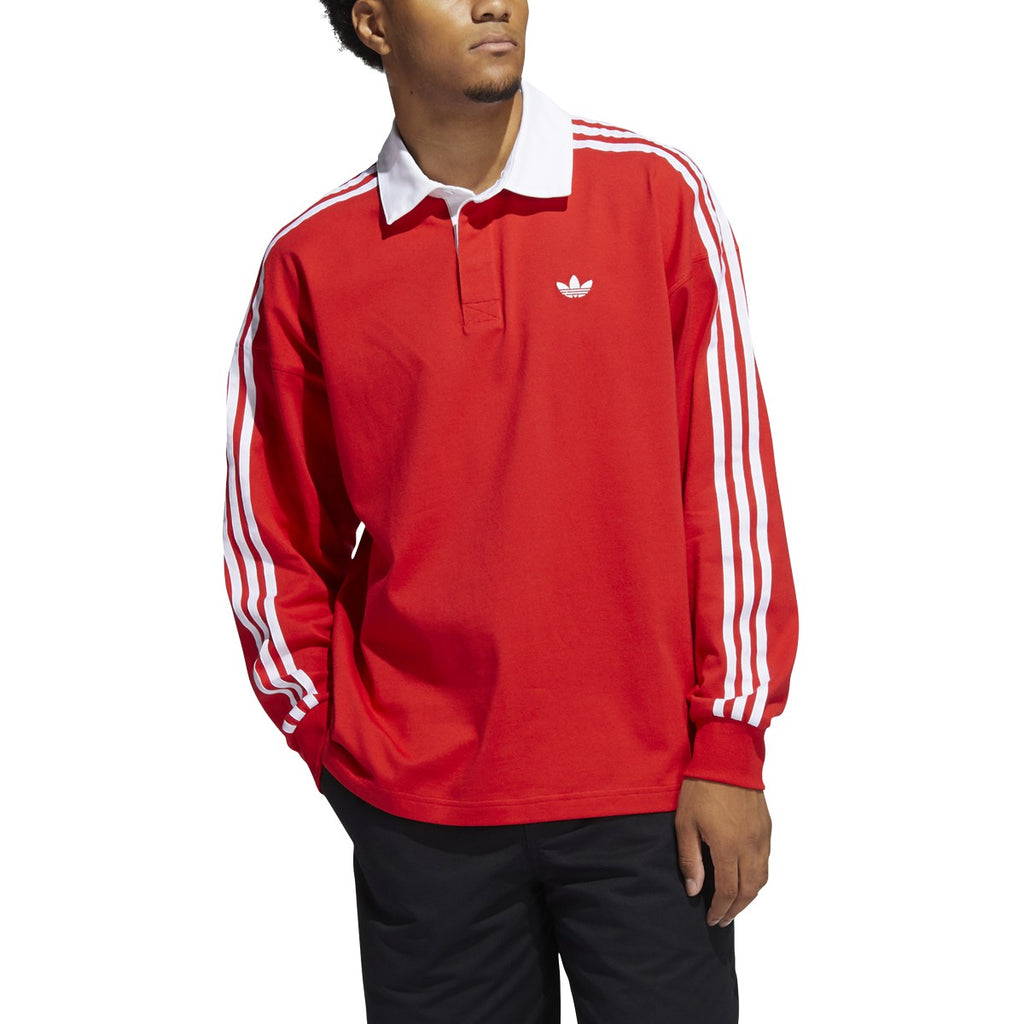 Adidas Solid Rugby Jersey - Vivid Red/White
