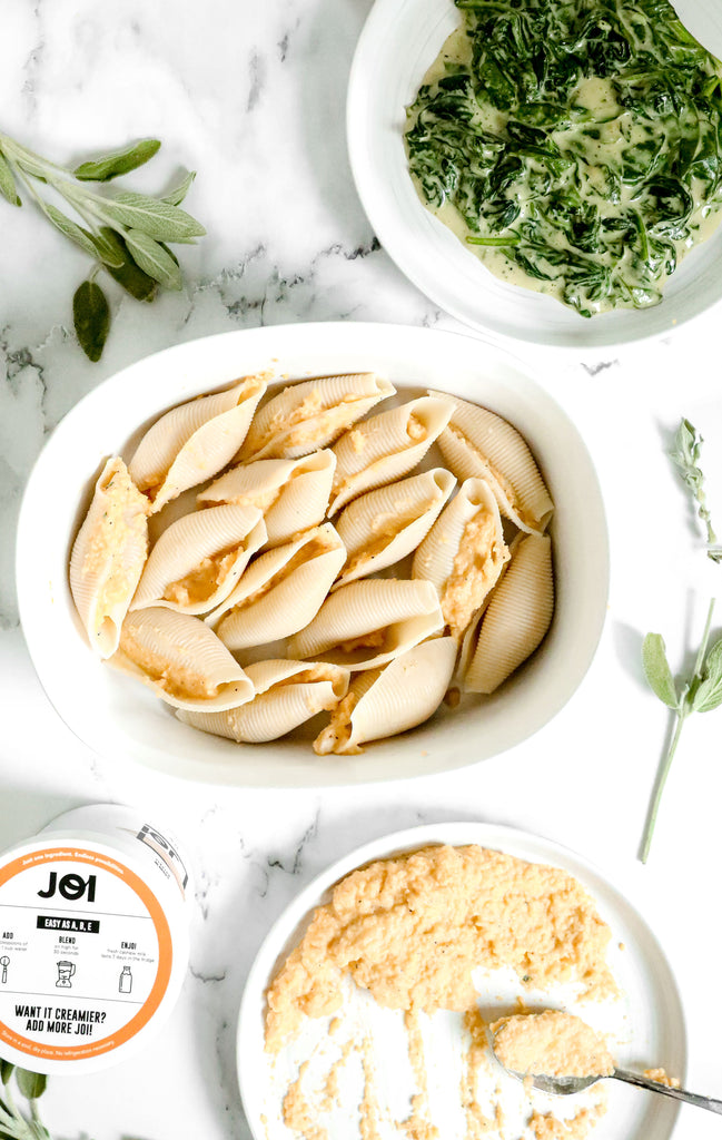 Quick & Easy Vegan Butternut Squash & Spinach Stuffed Shells | Made with JOI