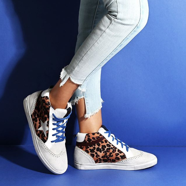 blue on blue sneakers leopard