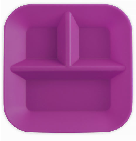 purple three section silicone Kiddiebites plate made in the USA