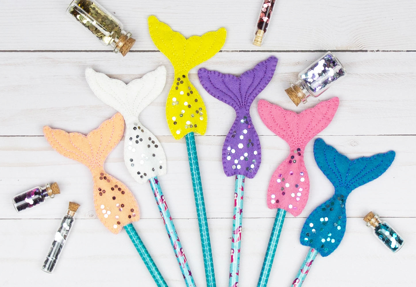 sejr farvestof Individualitet Mermaid Tail Pencil Toppers {Template} – thefeltstore.com