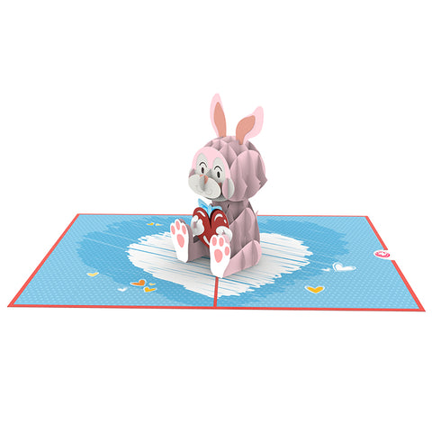 Bunny with Love 3D pop up card template model