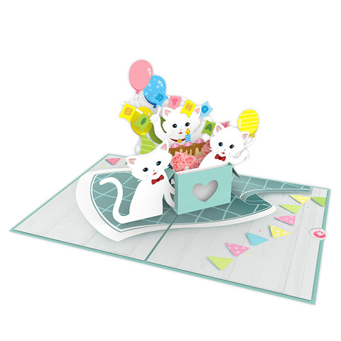 Cat's Birthday Party pop up card ideas