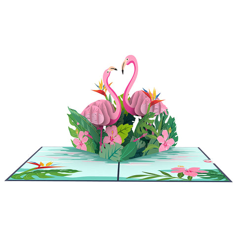 Flamingo 3D pop up card template Model