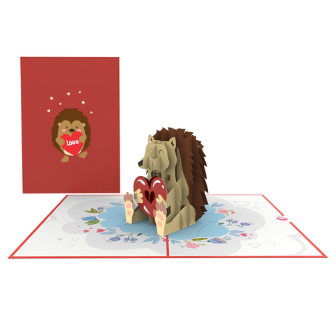 Hedgehog Love 3d valentine card
