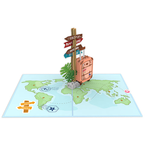 Travelling 3d pop up card template Model