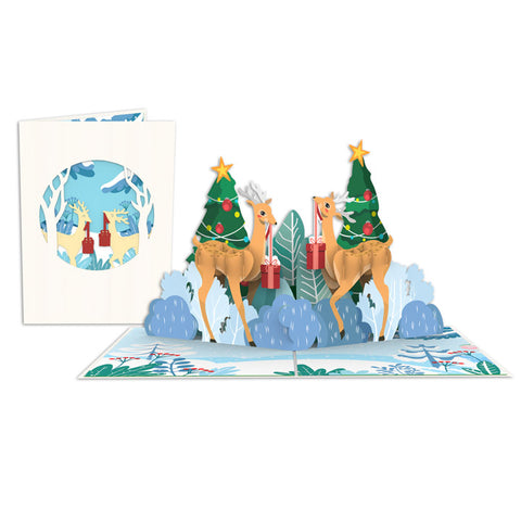 christmas deer pop up card