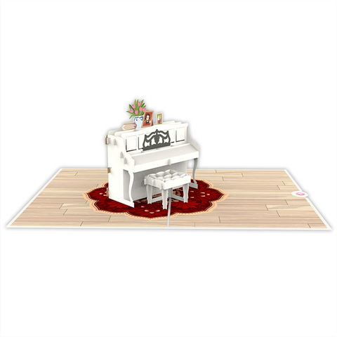 upright piano 3D pop up card template Model