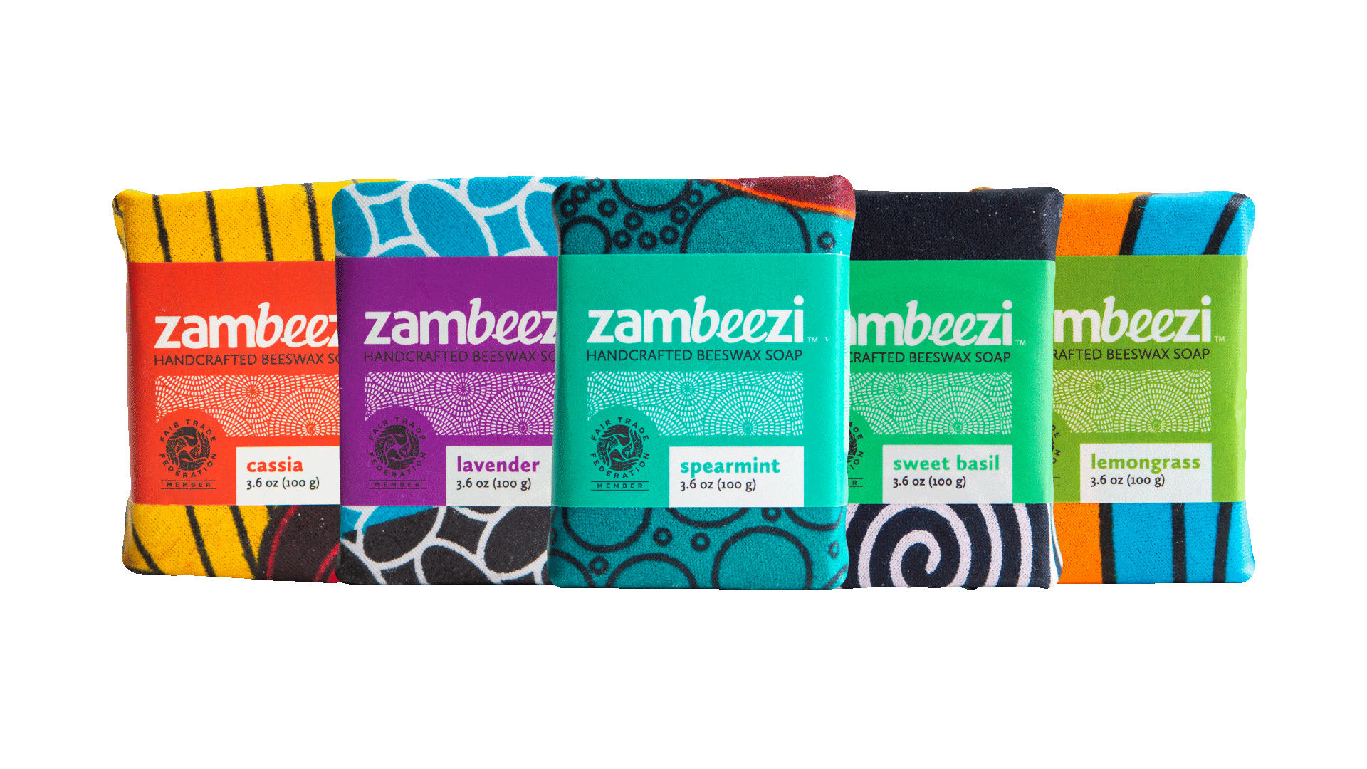 Zambeezi Handcrafted Beeswax Soap - Six All Natural, Ethical, Fair Trade soap bars made by hand in Zambia, Africa