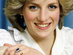 Princess Diana with Blue Sapphire and Diamond engagement ring