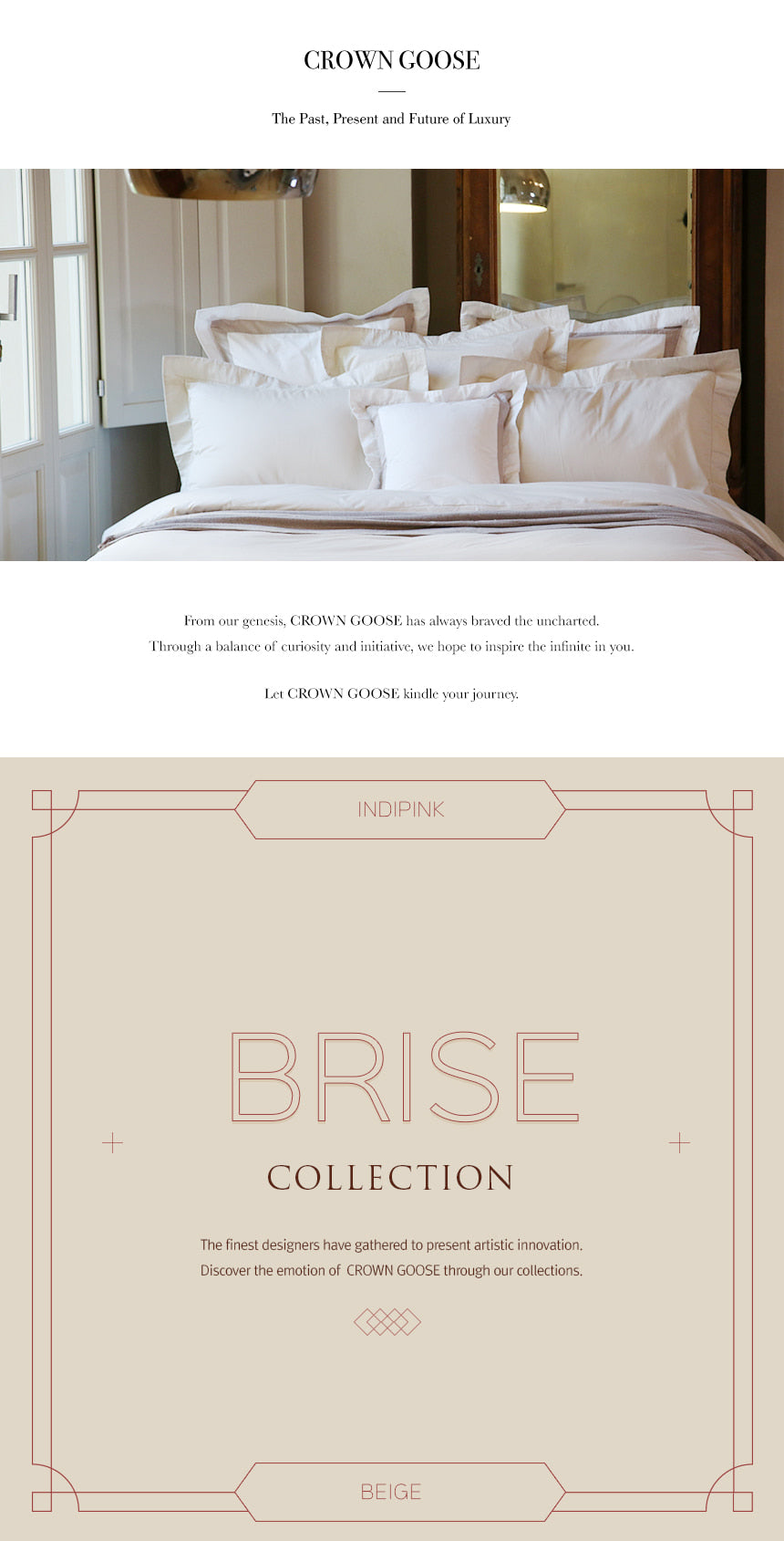 Duvet Cover Set Brise Collection, Beige - Crown Goose