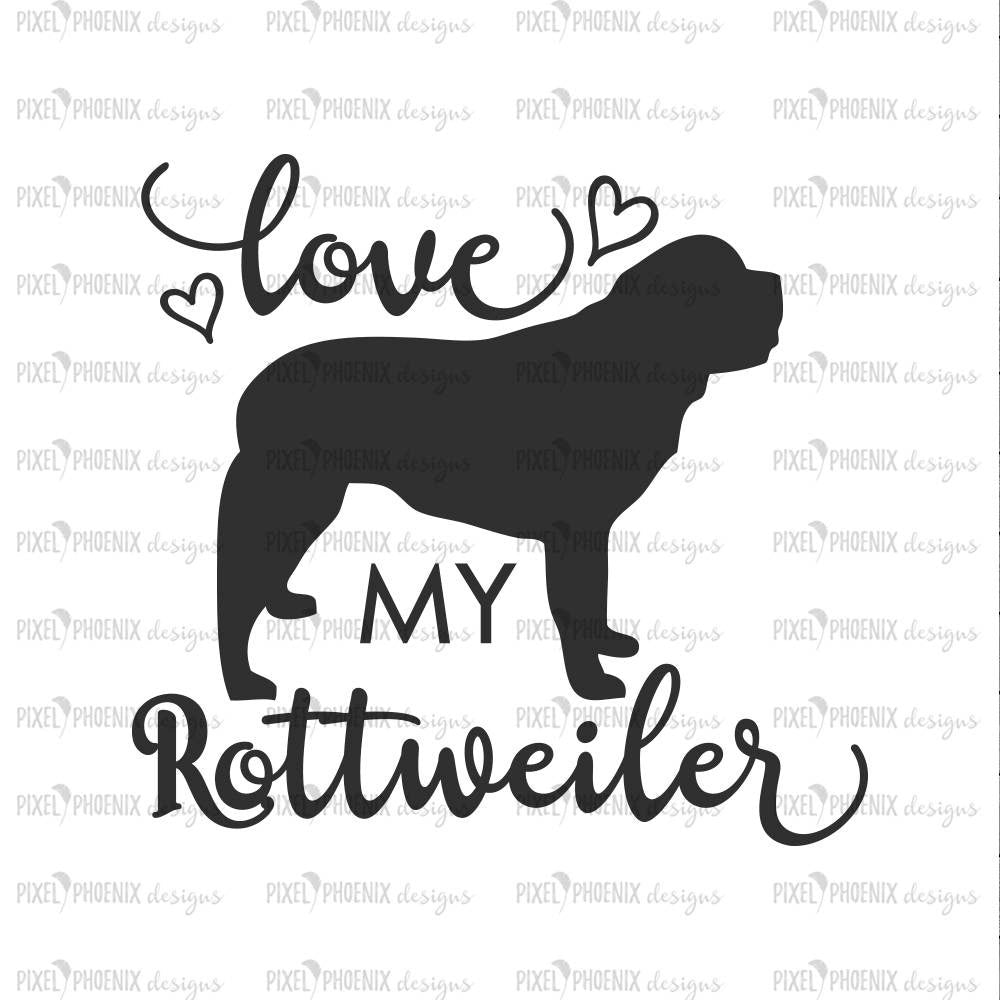 Download Love My Rottweiler Svg Rottweiler Dog Svg Pixel Phoenix SVG, PNG, EPS, DXF File