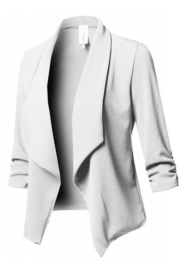 5 Colors Plus Size Lapel Solid Color Outwear