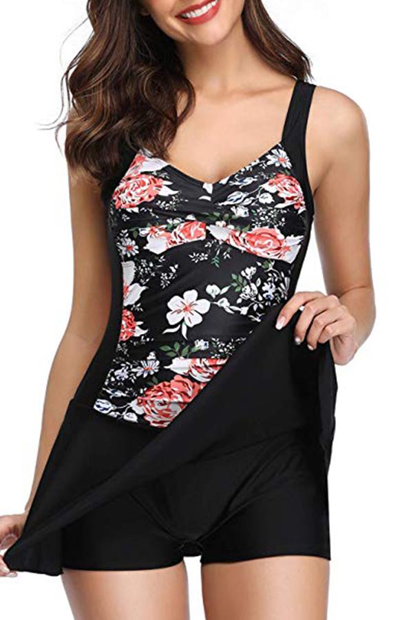 Ruched Tummy Control Skirted Swimdress