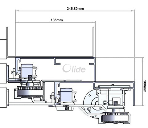 Automatic Overlapping Door Operator Aluminum Drawing