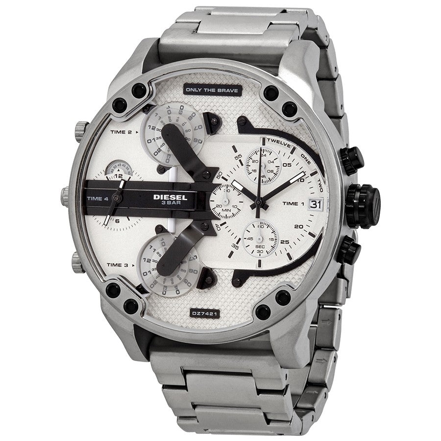 diesel big daddy watch silver