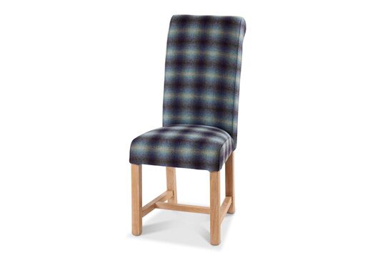 Rollback Dining Chair In Thorpe Sapphire With Java Leg