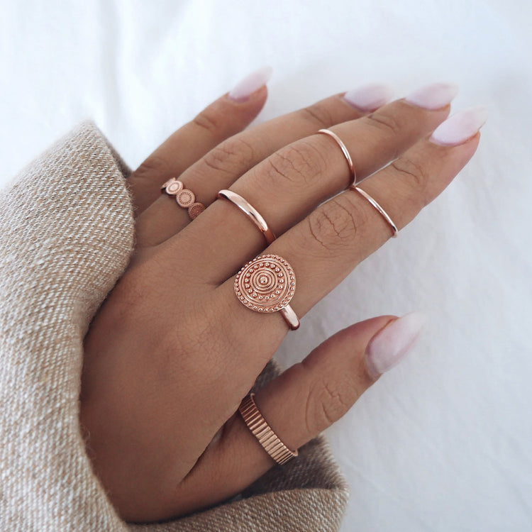 Florence Coin Ring Rose Gold