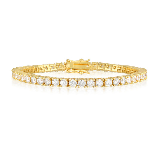 The Tennis Bracelet Gold with Zirconia Stone Settings