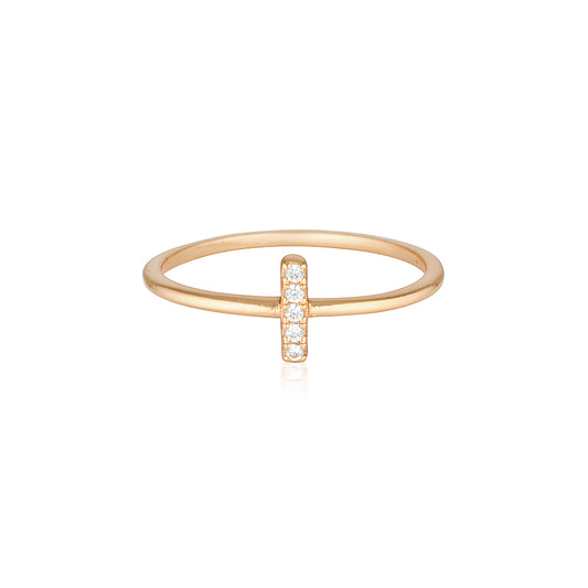 Billie Ring Rose Gold with Zirconia Bar