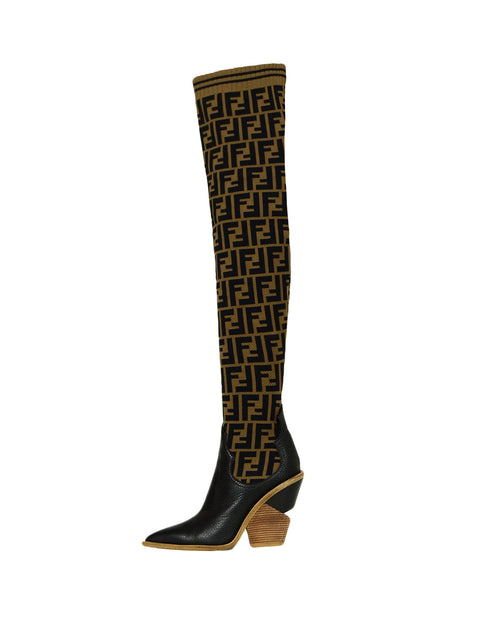 fendi logo sock boots