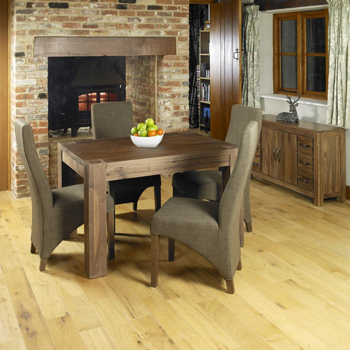 Shiro Walnut Dining Table & 4 Walnut Leg Chairs