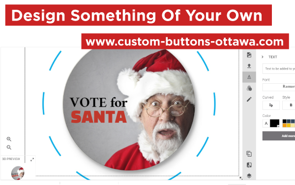 Design Buttons And Pins Online Vote For Santa Button