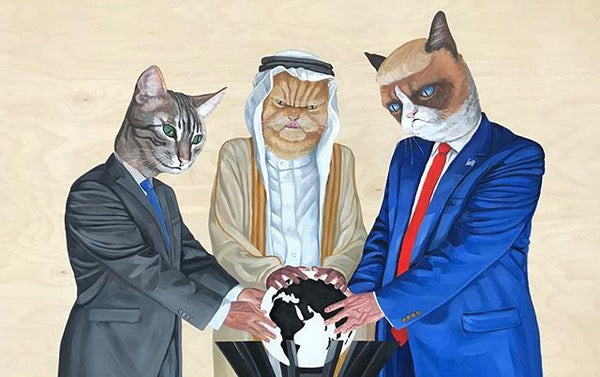 Illumikitties, Donal Trump Oil painting by Toronto artist Tony Taylor