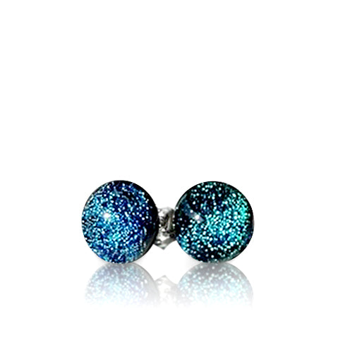 teal stud earrings