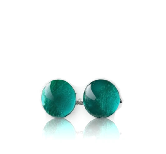 teal stud earrings