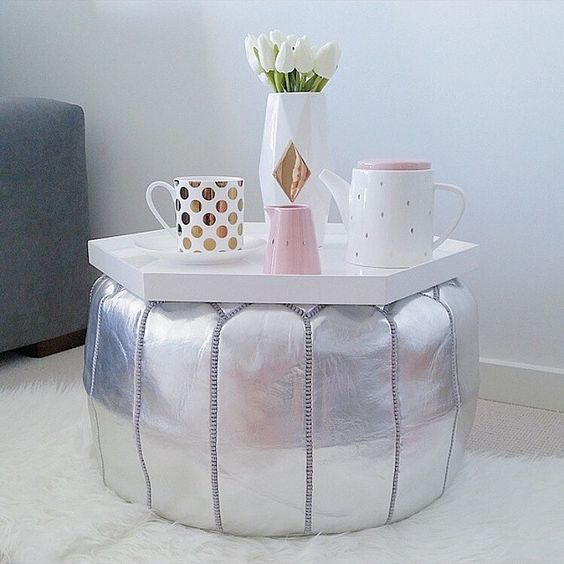 moroccan pouf table stand