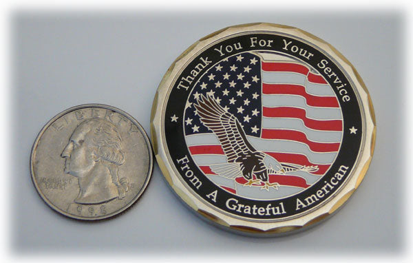 Grateful American Coin Compared to a Quarter