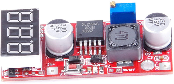 Lm2596 DC 4.5-28v to 1.3-25v Step-Down-boutons Régulateur Power Converter voltmètre 